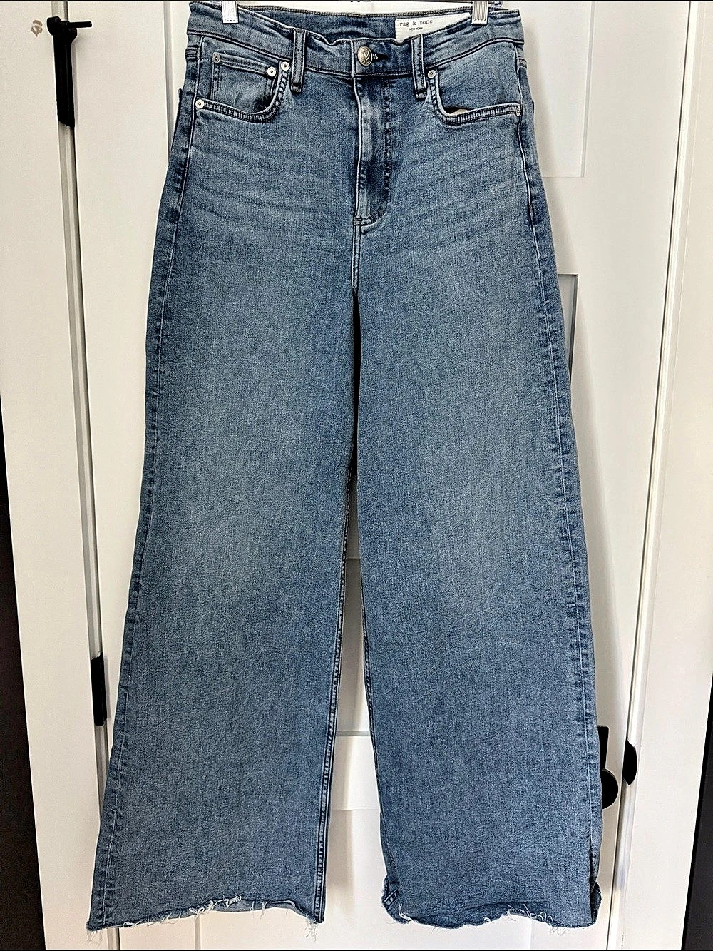 rag & bone Sofie High-Rise Ultra Wide-Leg Jeans Wide Leg Jeans in Blue Waist 29